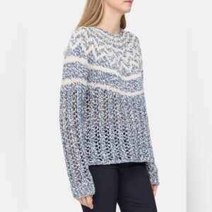 NWOT Theory Chevron Crewneck Cashmere/Wool Knit Sweater Sz M